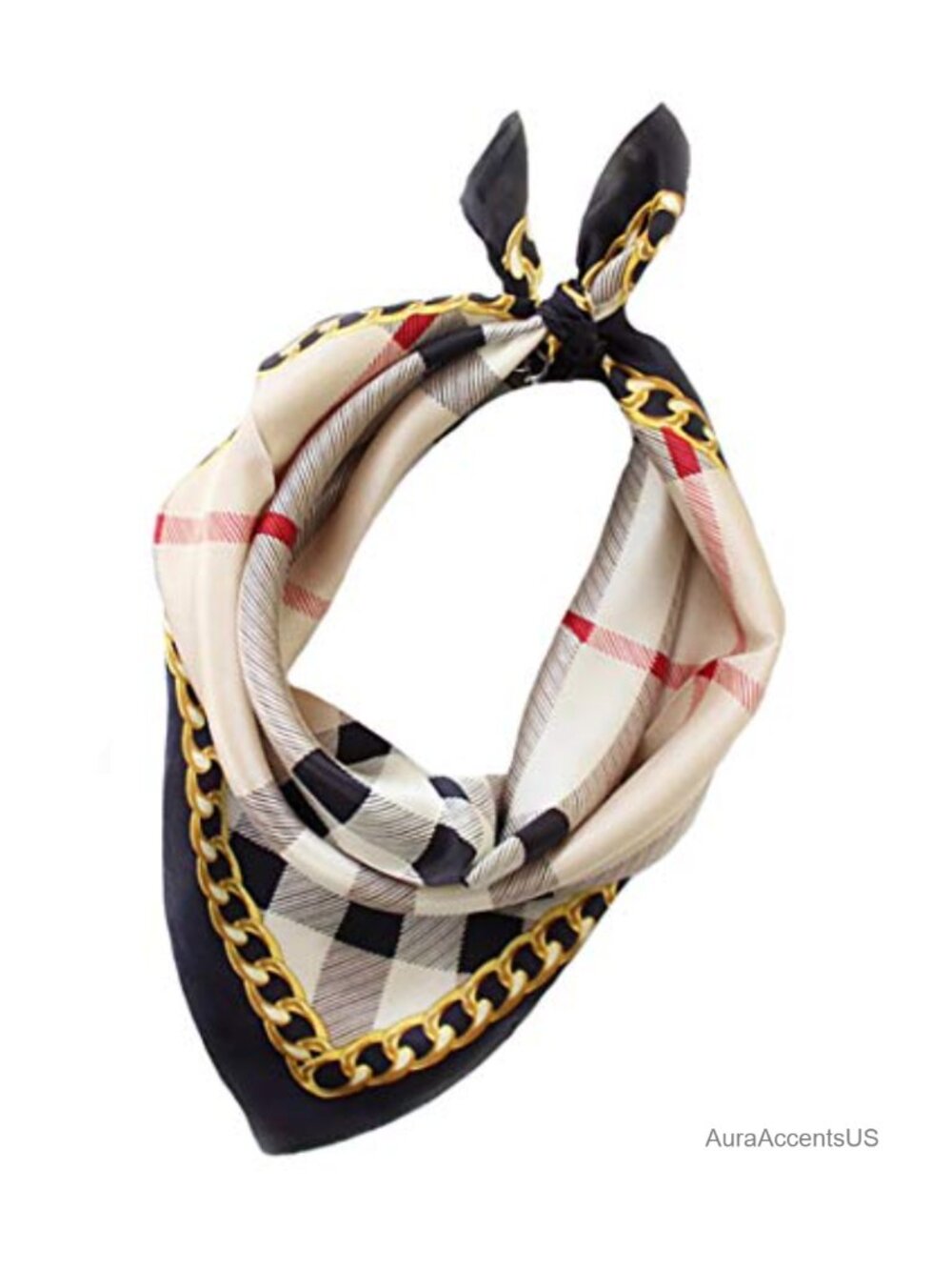100% Mulberry Silk 21" Square Neckerchief Scarf Gift Packed